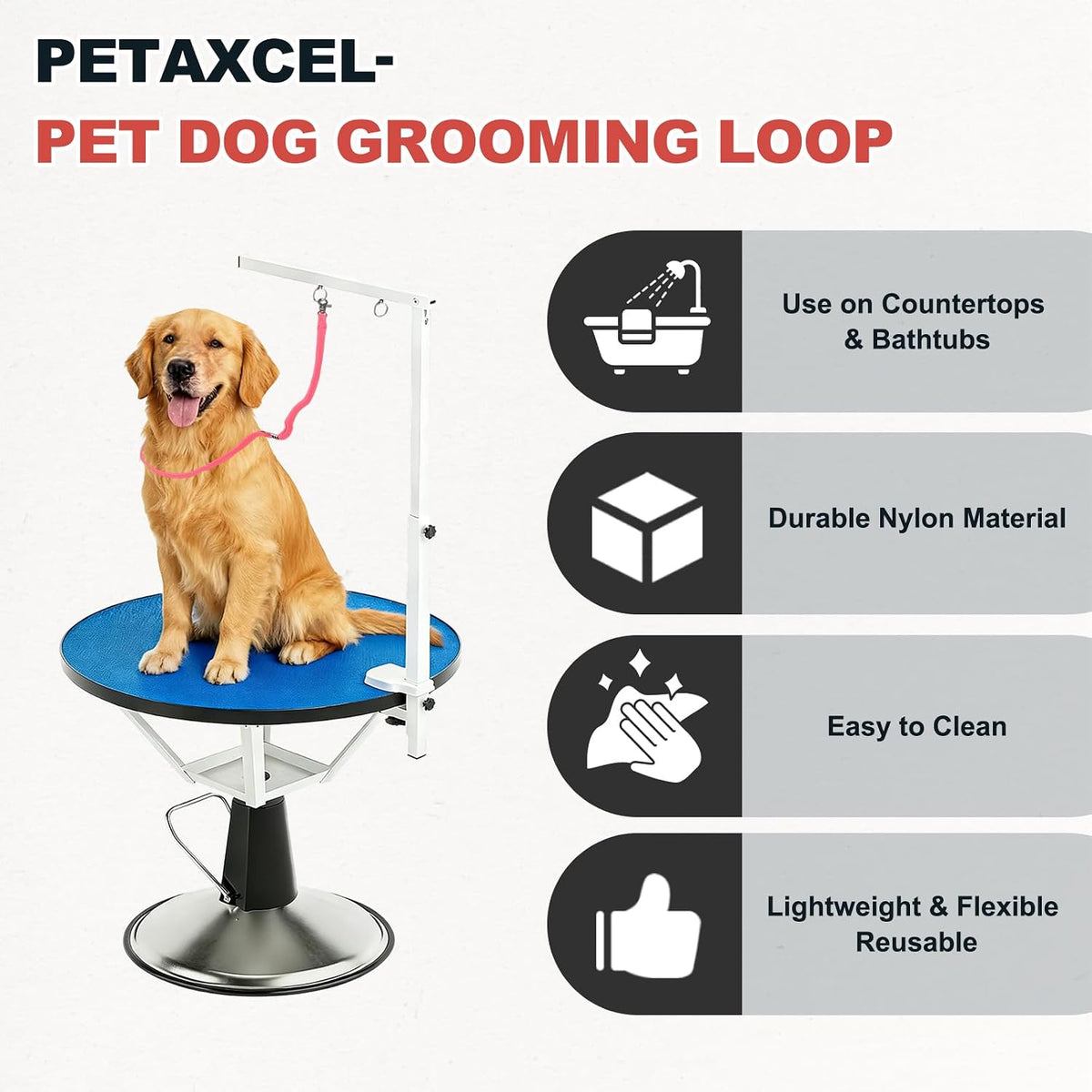 Two pack pink pet safety grooming loops for bathing