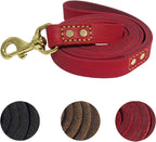 Leather Dog Leash 6 ft x 1/2 inch Heavy Duty Genuine Leather Dog Training Leash Soft and Strong Leather Leash for Small and Medium Dogs Brown - Image 14