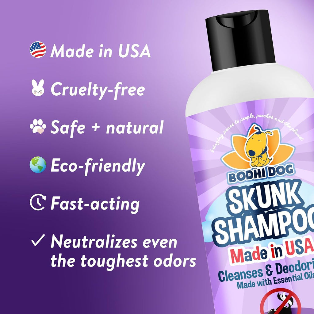 Bodhi Dog skunk odor remover bottle showing essential oil ingredients