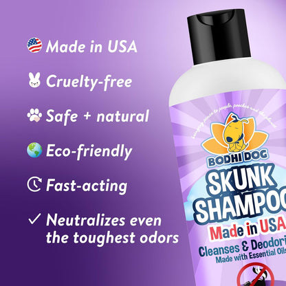Bodhi Dog skunk odor remover bottle showing essential oil ingredients