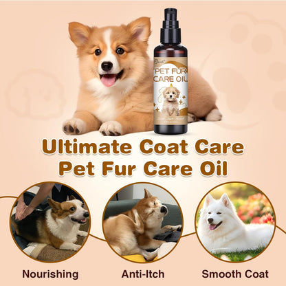 Pjordo natural pet hair care oil with collagen for reducing shedding