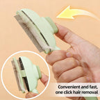 Close up of Set Pet comb stainless steel teeth for pet shedding
