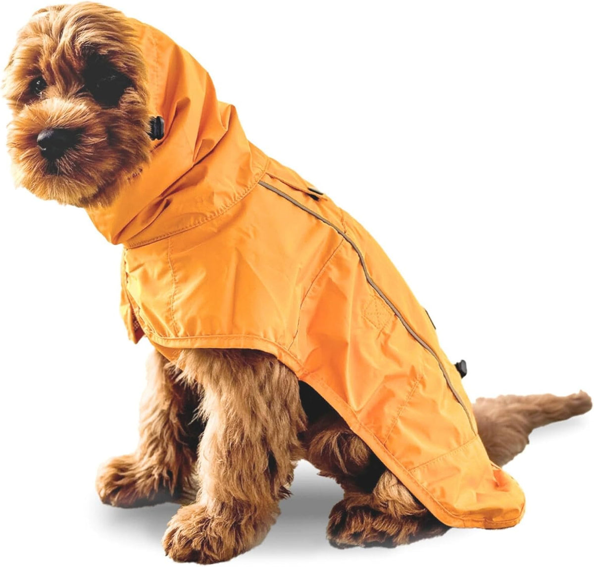 Spark Paws Dog Raincoat, Waterproof Windproof Rain Jacket, for Small Medium Large Extra Large Dogs, Reflective Breathable Full-Body Coverage Dry Suit - Mustard Yellow - 3XL - Image 15