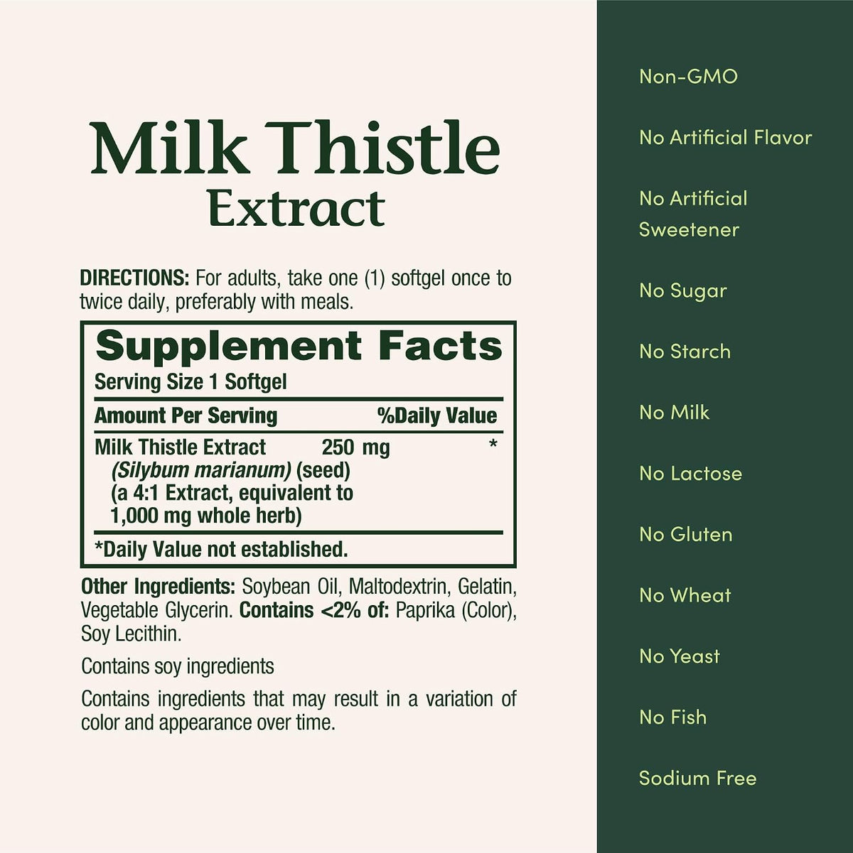 Nature's Bounty Milk Thistle 1000mg, Rapid Release Softgels, 50 Count - Image 5