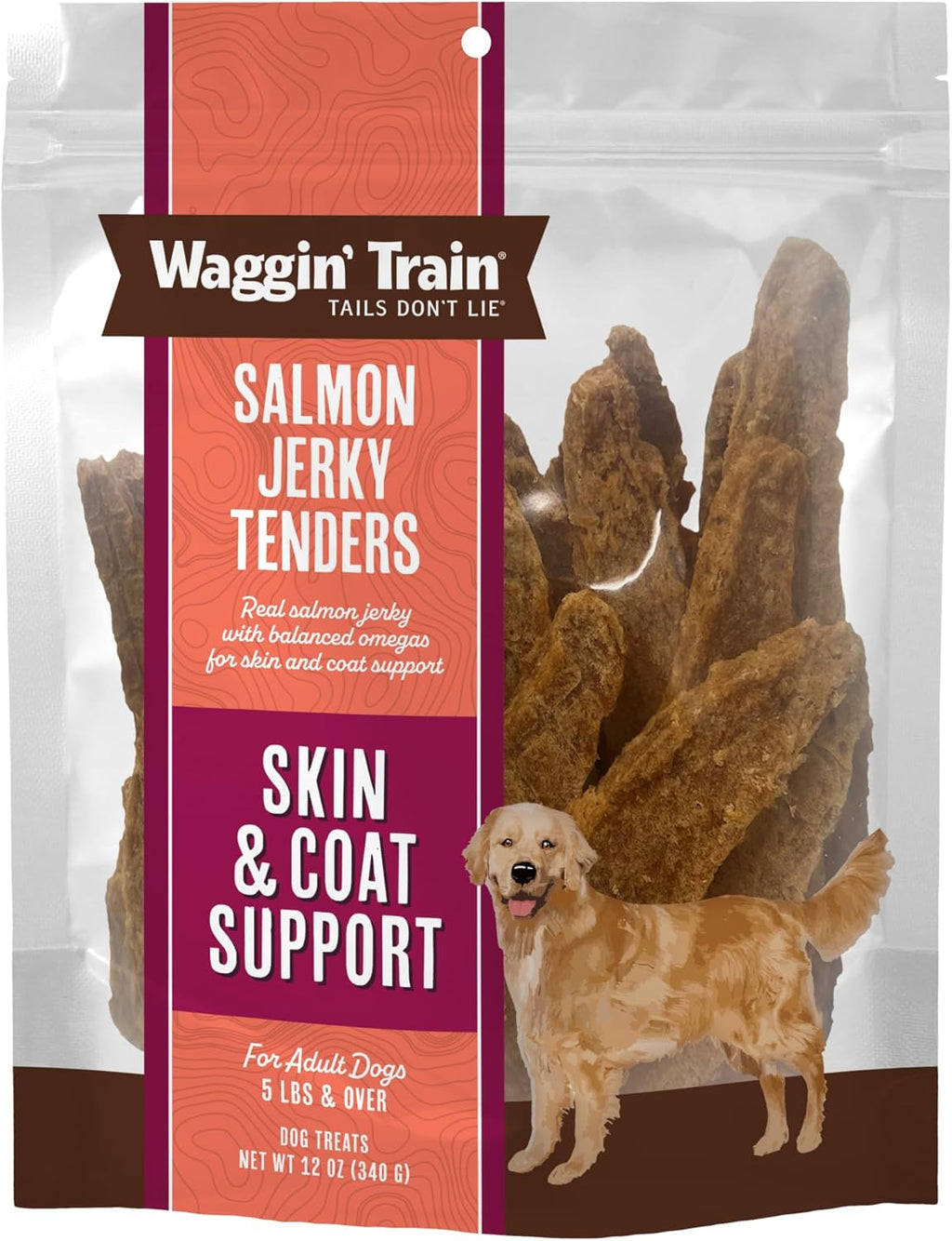 Waggin' Train Salmon Jerky Dog Treats for Skin and Coat Support, Made with 100% Real Salmon, No Grains and No Artificial Flavors or Colors, High Protein Dog Treat, Easily Digestible, 12 oz. Pouch - Image 10