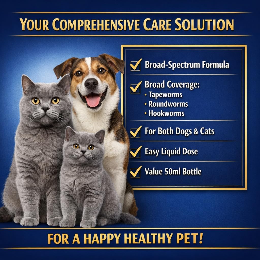 Gentle liquid deworming solution for easy oral administration to puppies and kittens