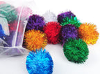 Multi color sparkling tinsel poms for creative DIY crafts