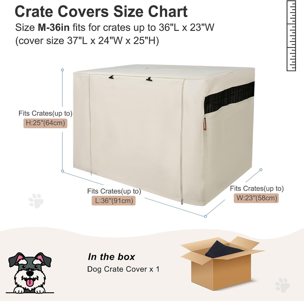HiCaptain water resistant polyester dog kennel cover protecting an outdoor crate