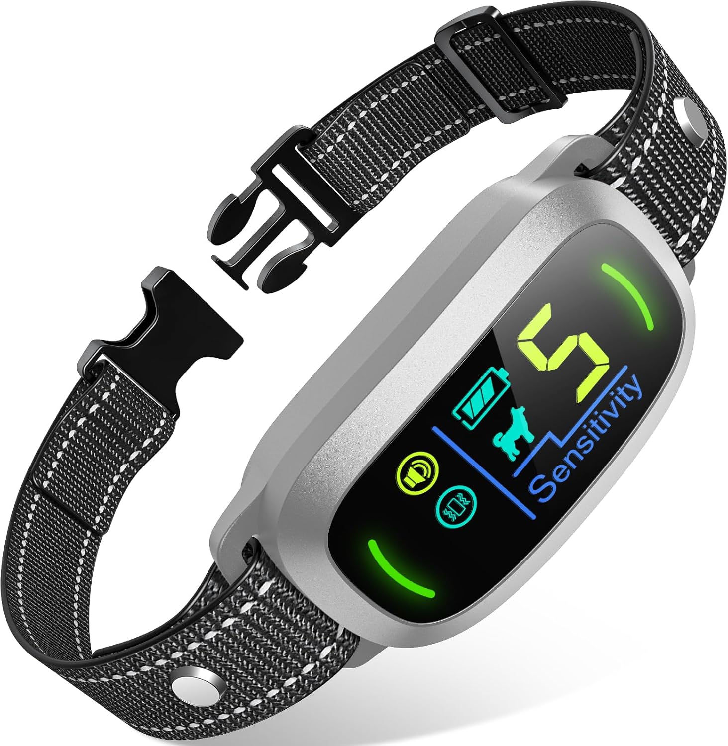 Detailed view of Fafafrog collar digital control interface