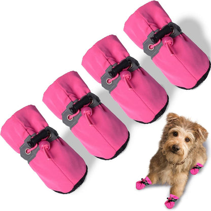 Teozzo pink dog shoes for hot pavement front view
