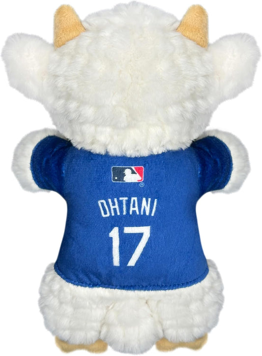 Pets First baseball player plush pet toy showing the embroidered Ohtani name and number seventeen details.