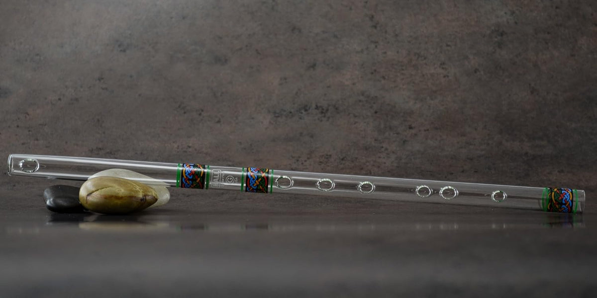 Hall Crystal Flute 11704 - Inline Glass Flute in G - Green Ivy - Image 10