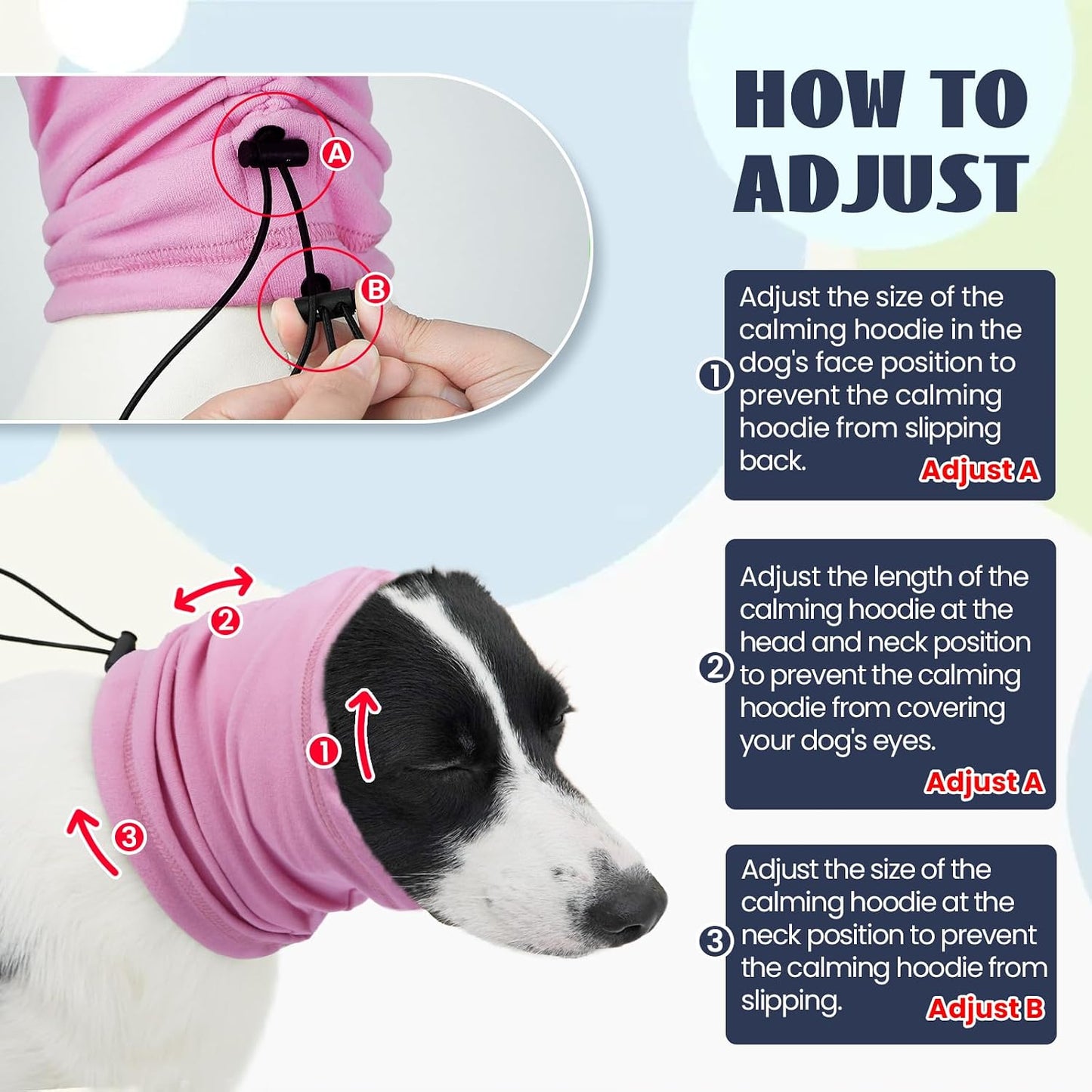 Nanaki 3rd generation dog ear cover showing adjustable drawstrings design