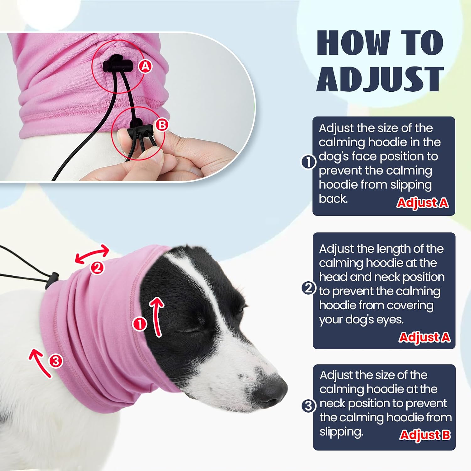 Nanaki 3rd generation dog ear cover showing adjustable drawstrings design
