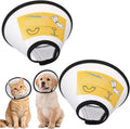 Exclaith cat recovery cone front view showing soft flannel edge on white pet collar