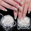 Lokby white clear chrome nail powder set front view packaging