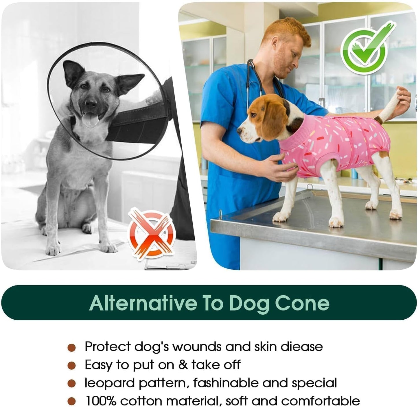 Kuoser spay neuter recovery apparel fabric stretch and elasticity