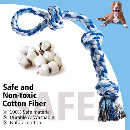 XIGOU aggressive chewers dental cleaning rope toy with comfortable handle grips