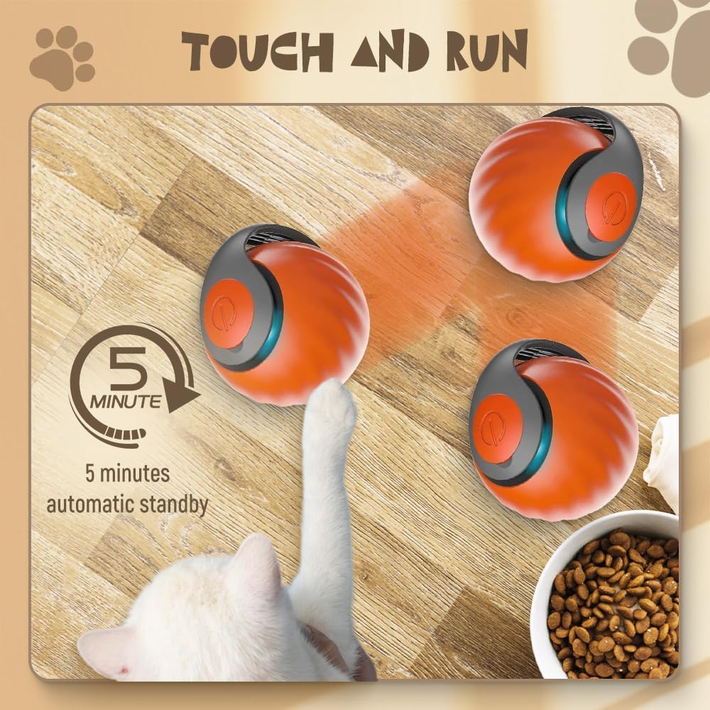 Orange and blue electronic cat teaser toys showcasing full replacement accessories bundle