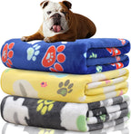 Rezutan 1 Pack 3 Blankets for Dogs, Dog Blanket for Large & Medium Pet Cat, Premium Soft Fluffy Suitable for Dog Kennels & Beds, Sofas, Gifts Puppy Essentials, 41x31inch, Gray/Blue/Beige - Image 13