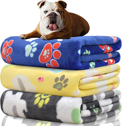 Rezutan 1 Pack 3 Blankets for Dogs, Dog Blanket for Large & Medium Pet Cat, Premium Soft Fluffy Suitable for Dog Kennels & Beds, Sofas, Gifts Puppy Essentials, 41x31inch, Gray/Blue/Beige - Image 13
