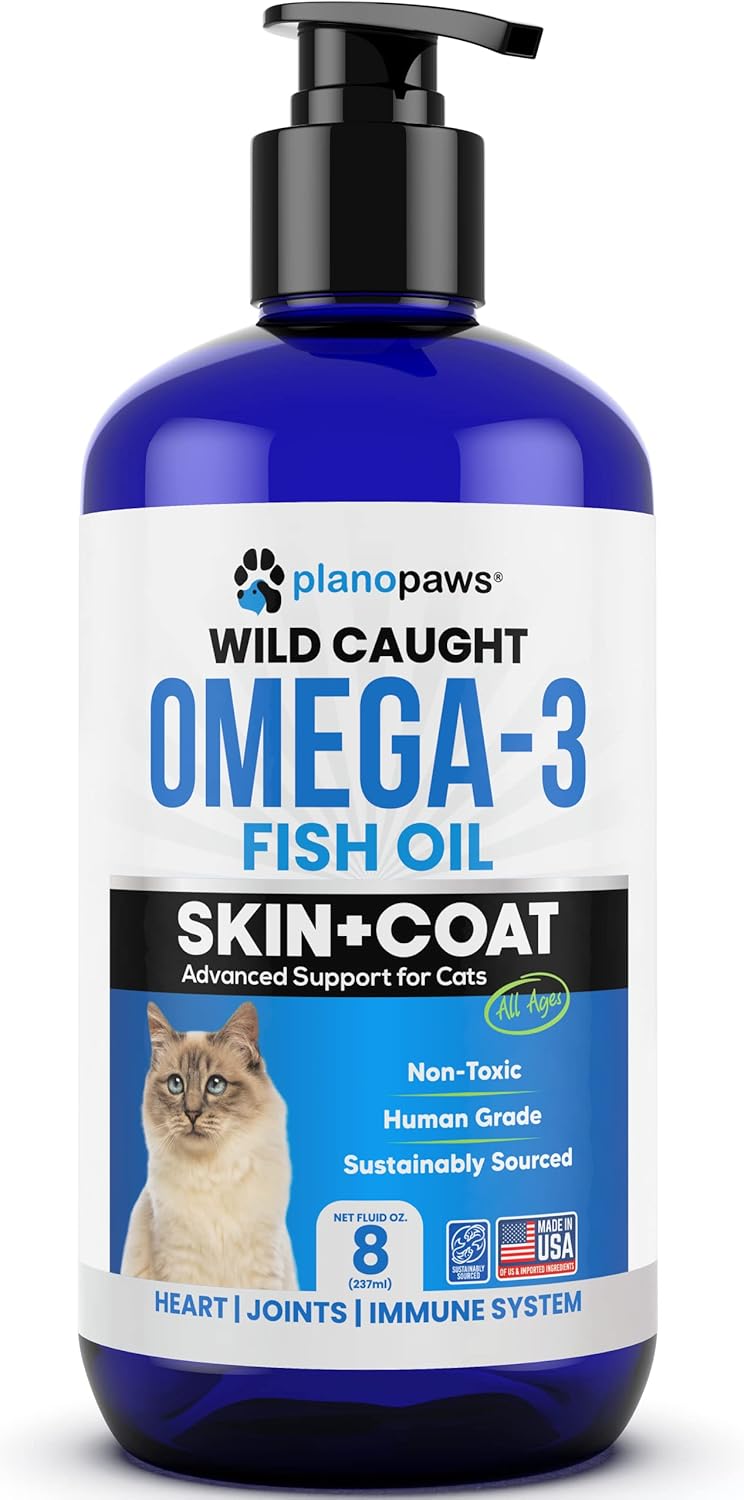 Infographic showing the EPA and DHA benefits of Plano Paws pet vitamins.