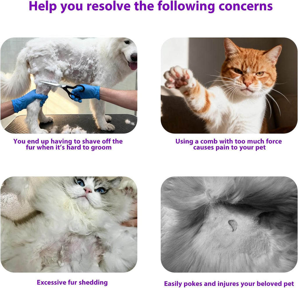 Compact and portable Flasidu pet hair knot remover.