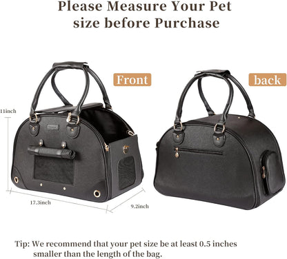 Sasapet pet carrier with gold hardware detail