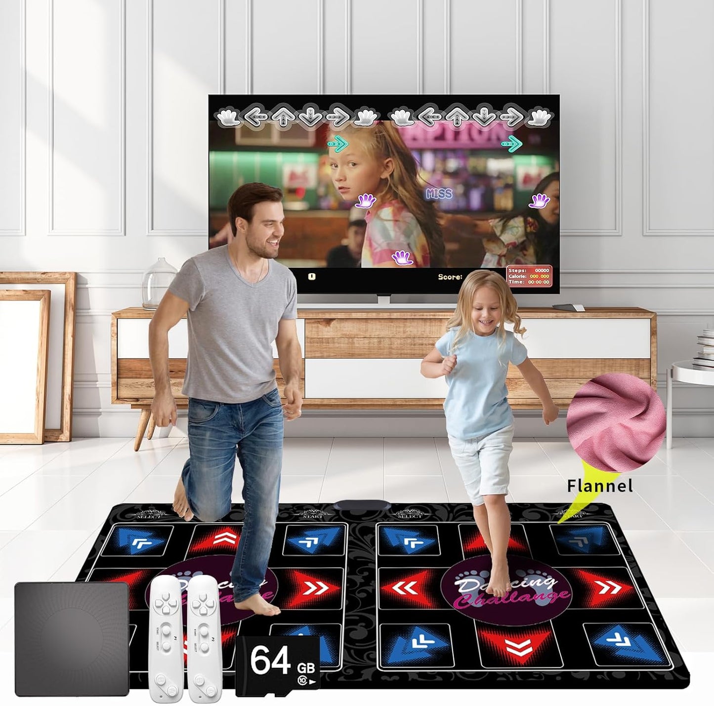 WuZhuangYuan music dance mat front view for home fitness