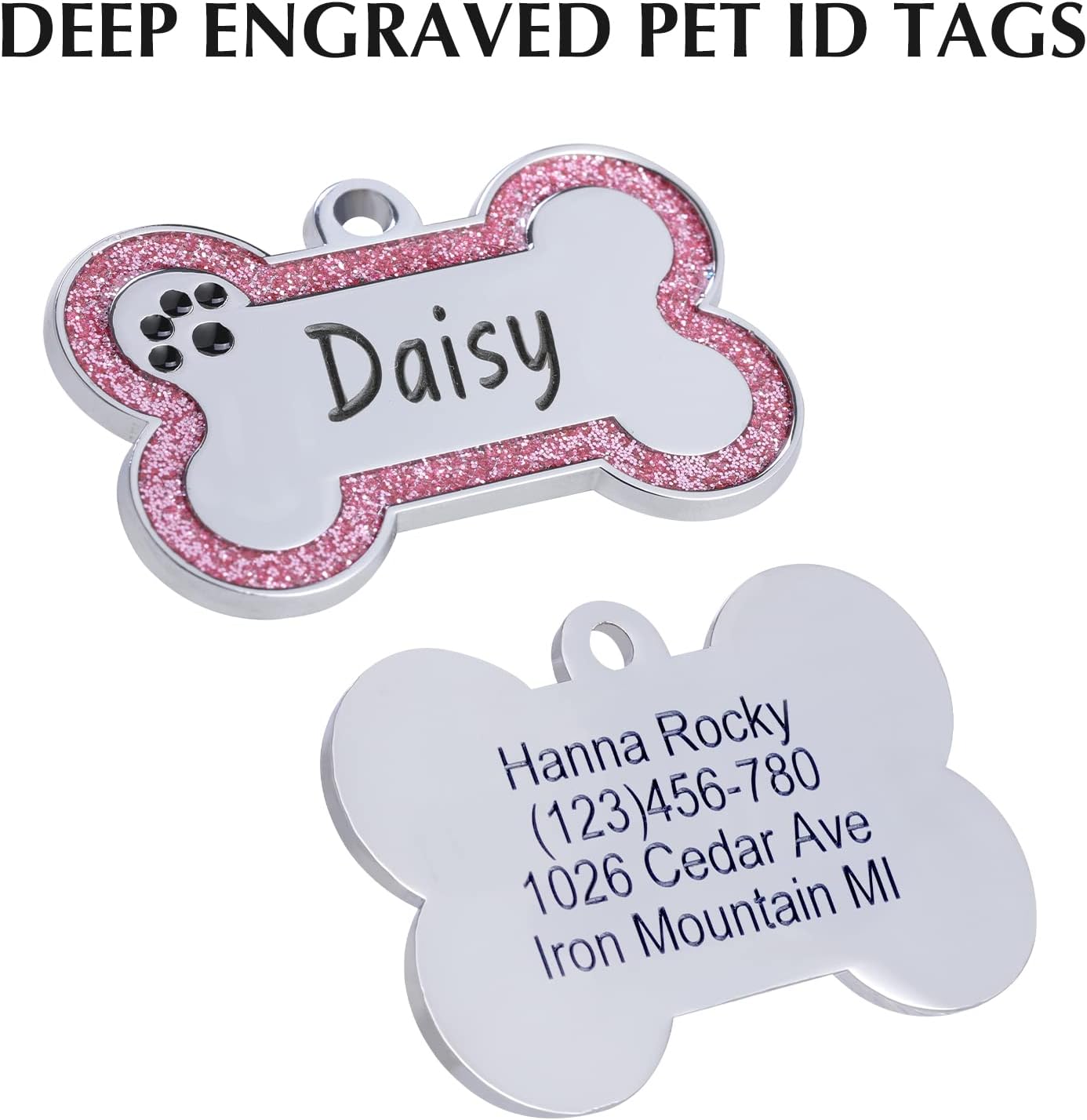 Double sided deep laser engraved cat nameplate tag in pink