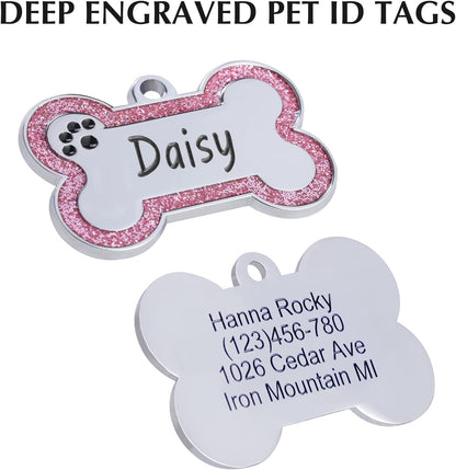 Double sided deep laser engraved cat nameplate tag in pink