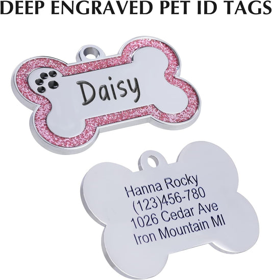 Double sided deep laser engraved cat nameplate tag in pink