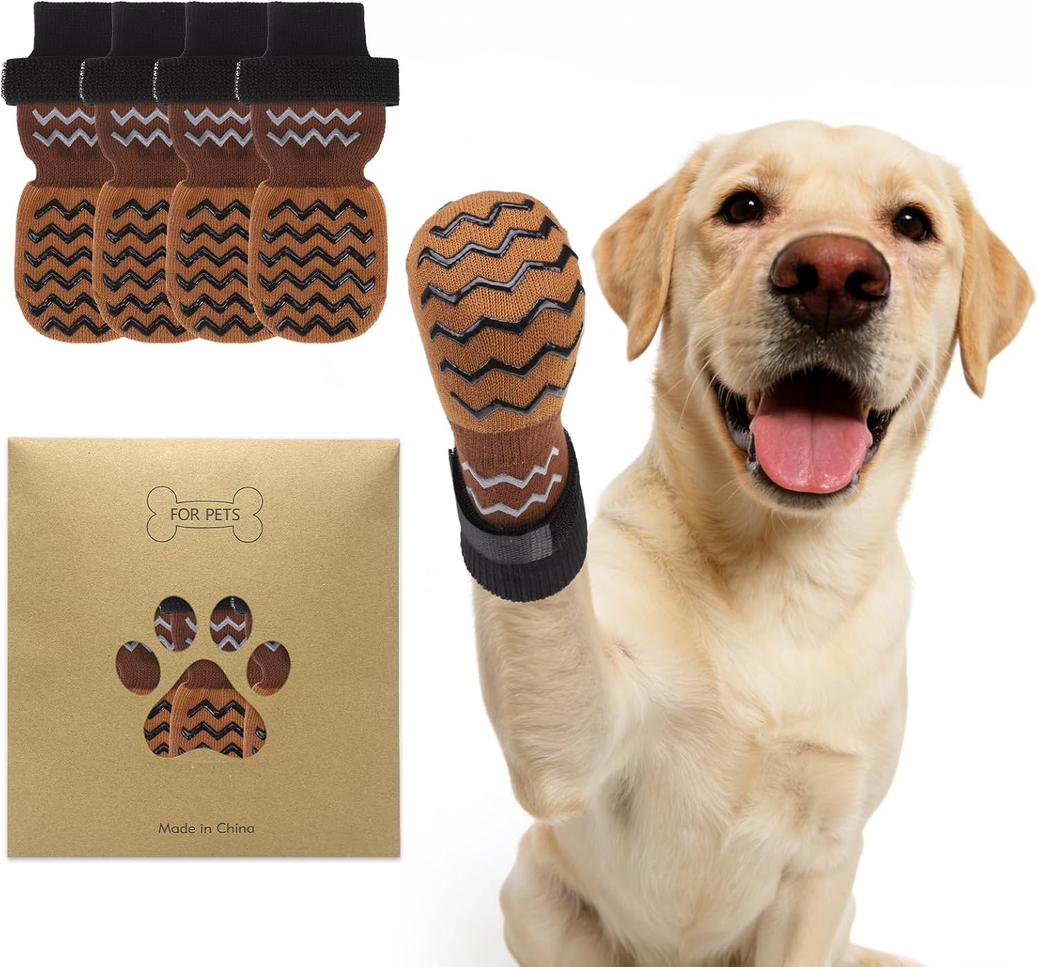 Dog Socks Shoes for Hot Pavement to Prevent Licking Paws, Summer Anti Slip Pet Booties with Grip Traction Control for Hardwood Floors, Grippy Boots & Paw Protectors for Small Medium Large Senior Dogs - Image 11