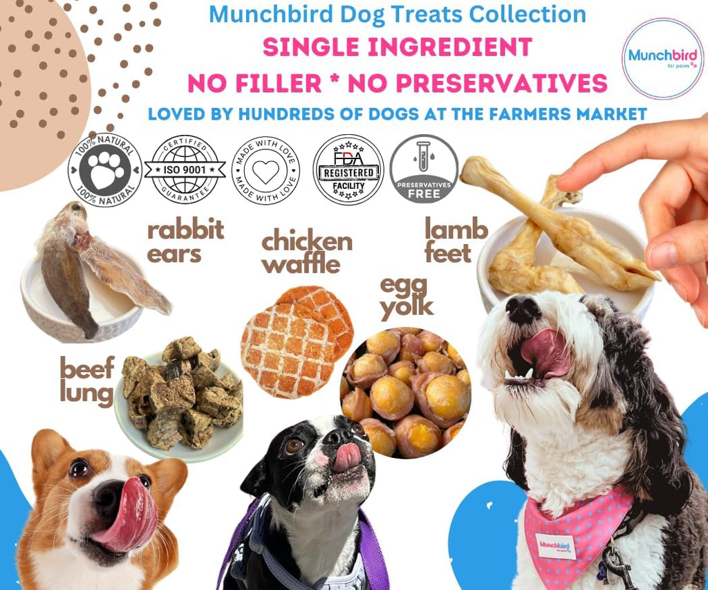 Single-ingredient European rabbit ear dog chew
