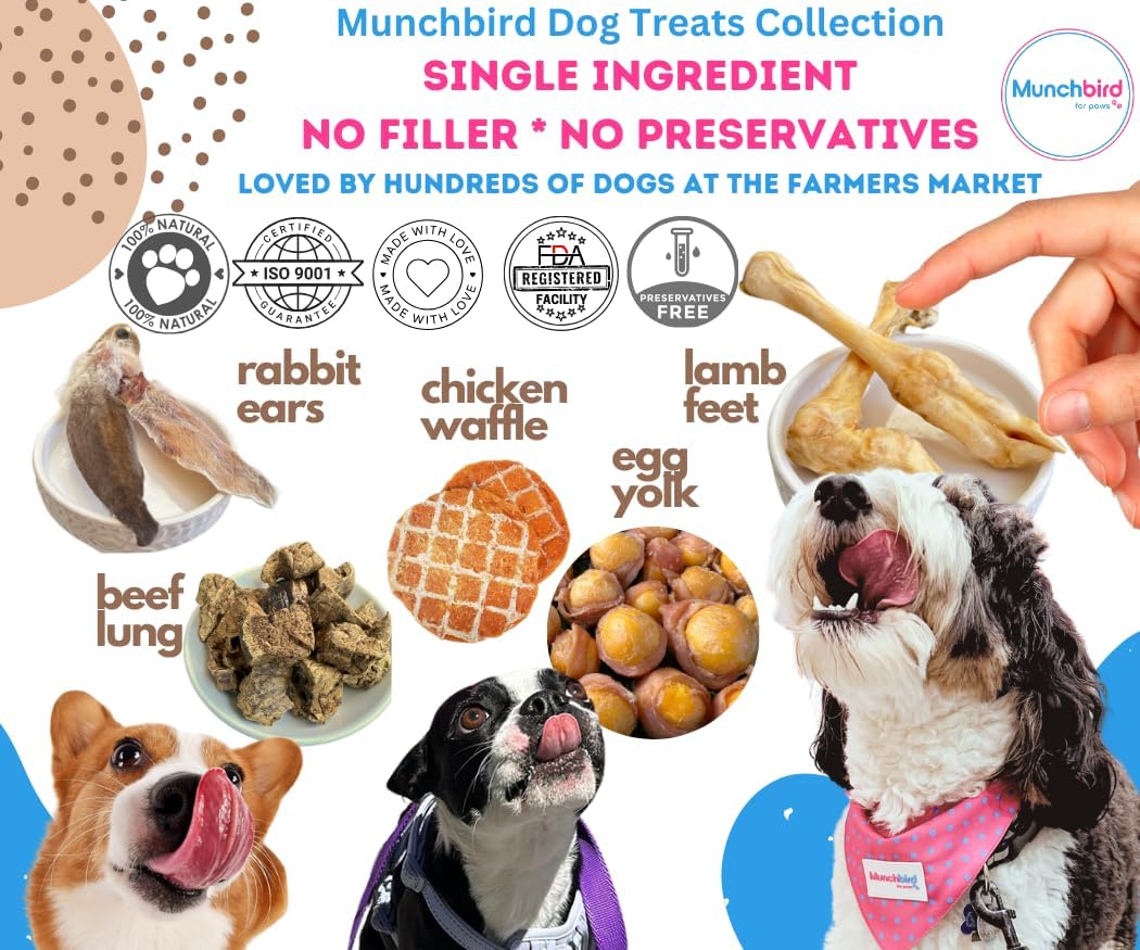 Single-ingredient European rabbit ear dog chew