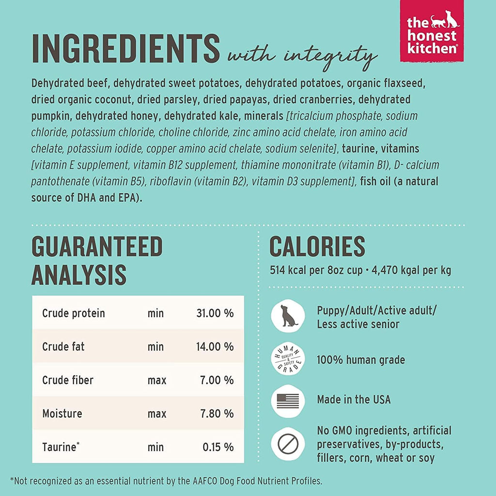 Serving bowl with rehydrated Honest Kitchen beef dog food