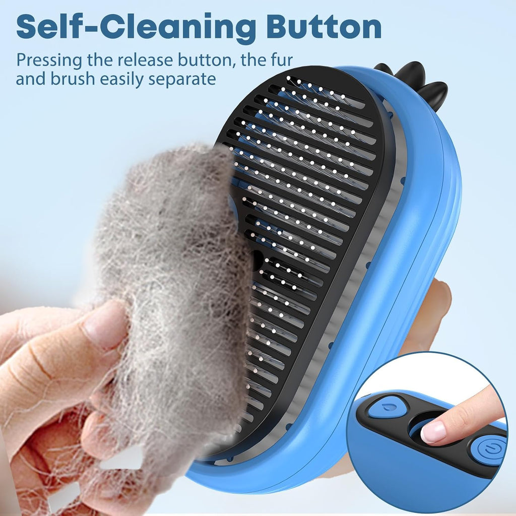 Cat deshedding brush silicone massage bristles detail