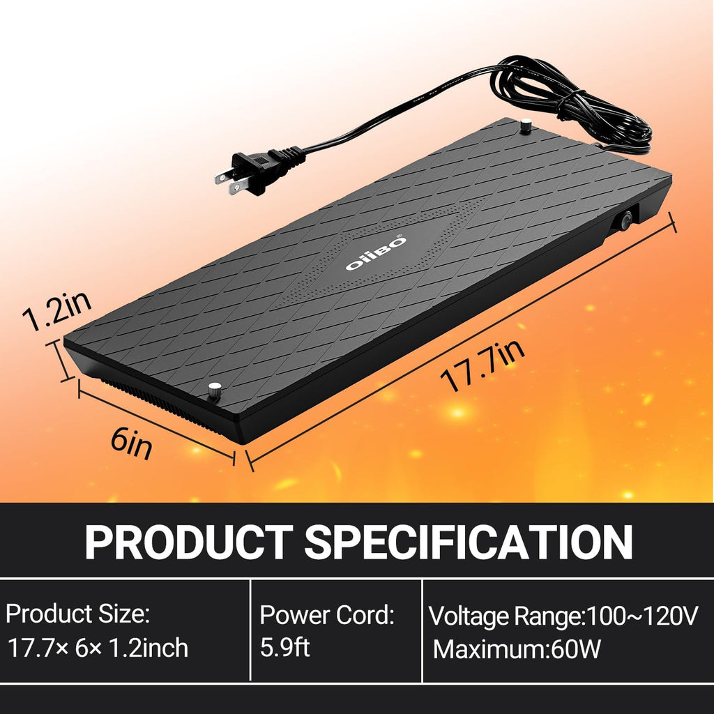 Overhead view of the sleek low profile 60W terrarium heater panel