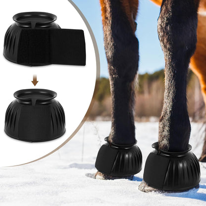 The complete pair of Abbylike equestrian bell boots displayed together.
