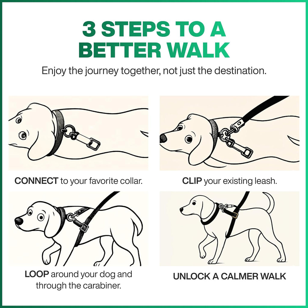 MiracleLeash universal fit dog training leash accessory for strong pulling dogs.