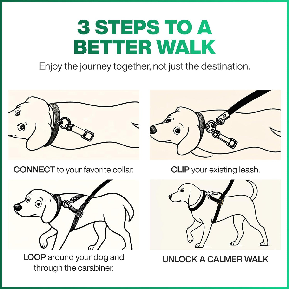 MiracleLeash universal fit dog training leash accessory for strong pulling dogs.