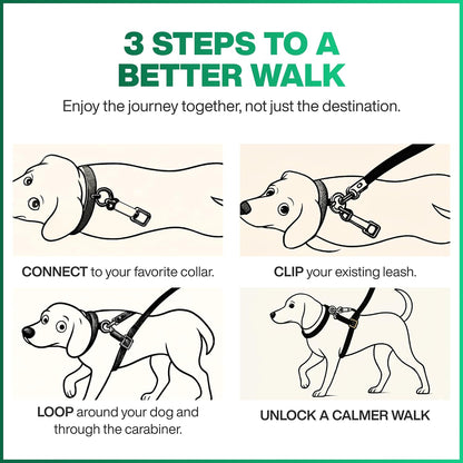 MiracleLeash universal fit dog training leash accessory for strong pulling dogs.
