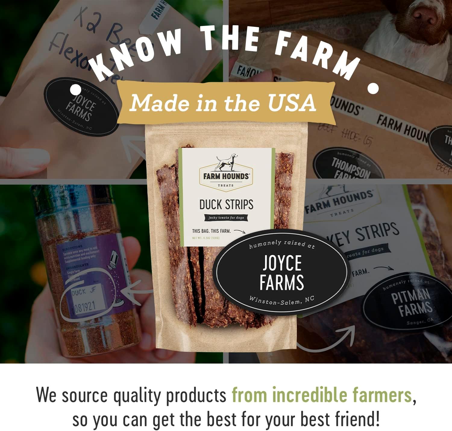 Farm Hounds USA made jerky treat for dogs 4.5 ounce bag