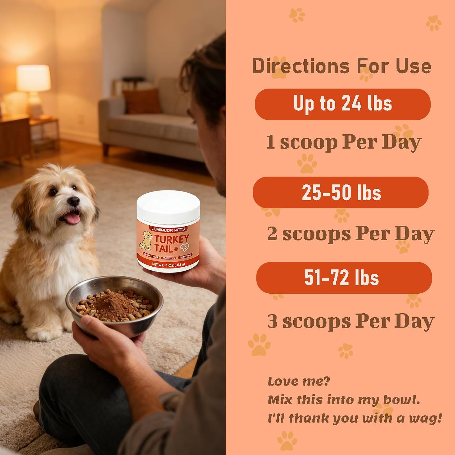 TQIUH mature dog immune support powder container display