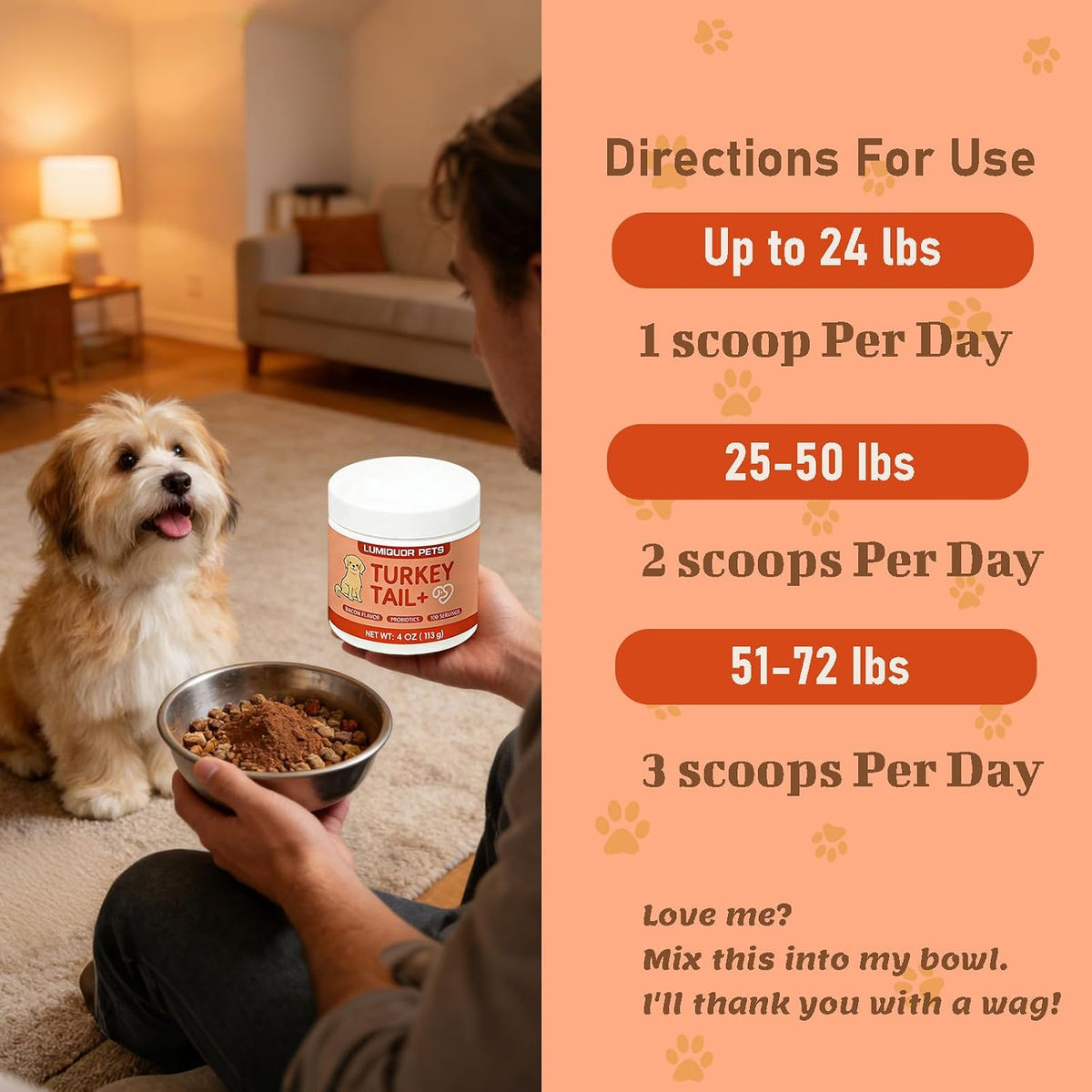 TQIUH mature dog immune support powder container display