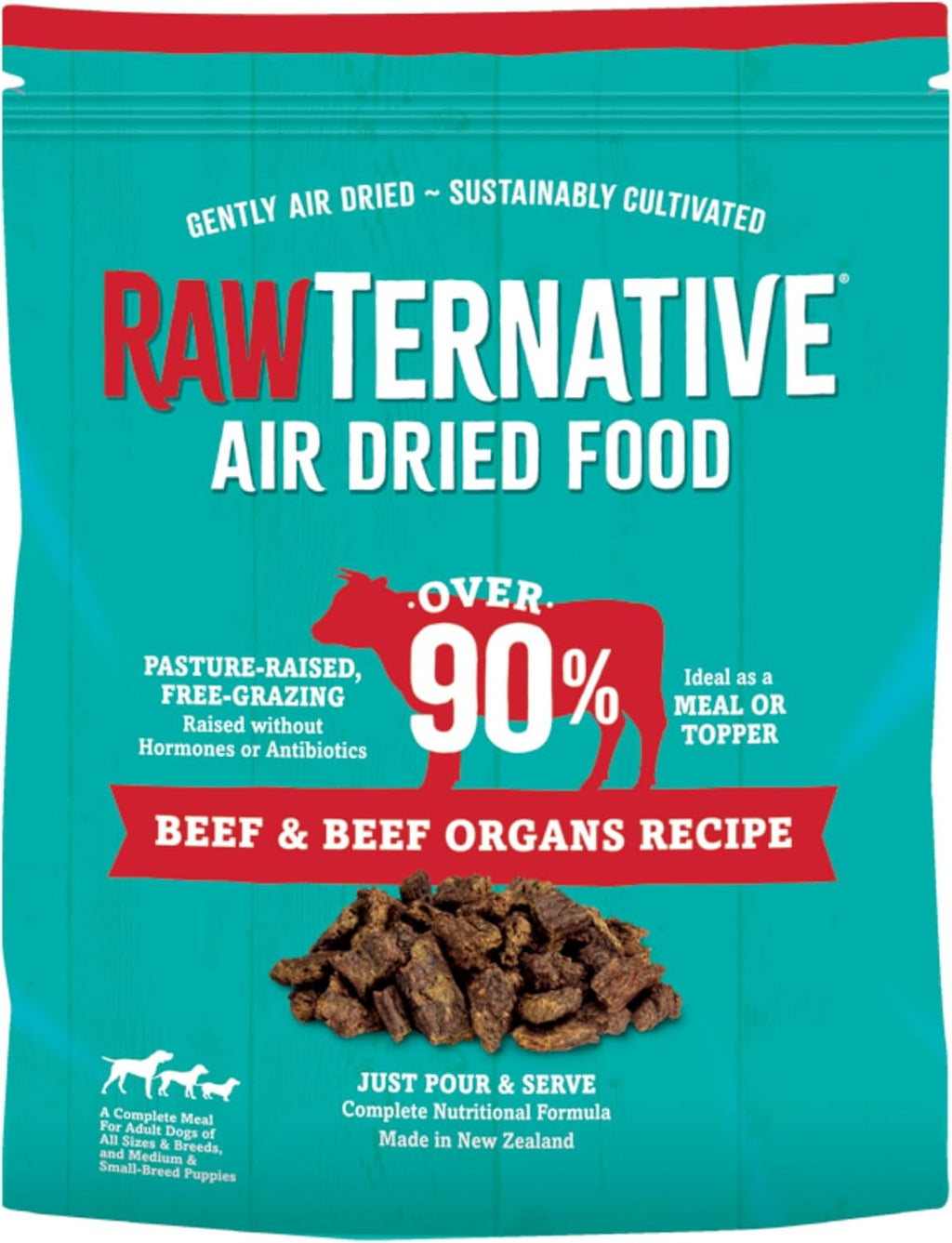 RawTernative Air Dried Dog Food, High Protein, Over 90% Real Salmon & Beef + New Zealand Green Mussels, Complete Meal or Topper, Grain Free, Gluten Free, Non GMO, (1 lb Bag) - Image 9
