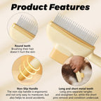 Scrutheorix ergonomic pet deshedding brush handle and release shutter assembly