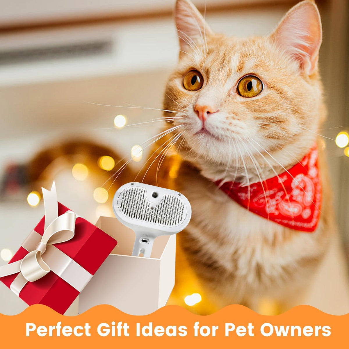 Pet Steam Brush for Indoor Cats & Dogs, Self Cleaning Cat Brush for Shedding & Grooming Supplies, Anti-Static & Anti-Flying Hair Water Mist Spray Hair Removal Comb for Long & Short Haired Animals - Image 9