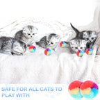 Various colors of fuzzy kitten balls for indoor exercise