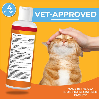 No sting pet itch relief lotion for dog paws and face folds
